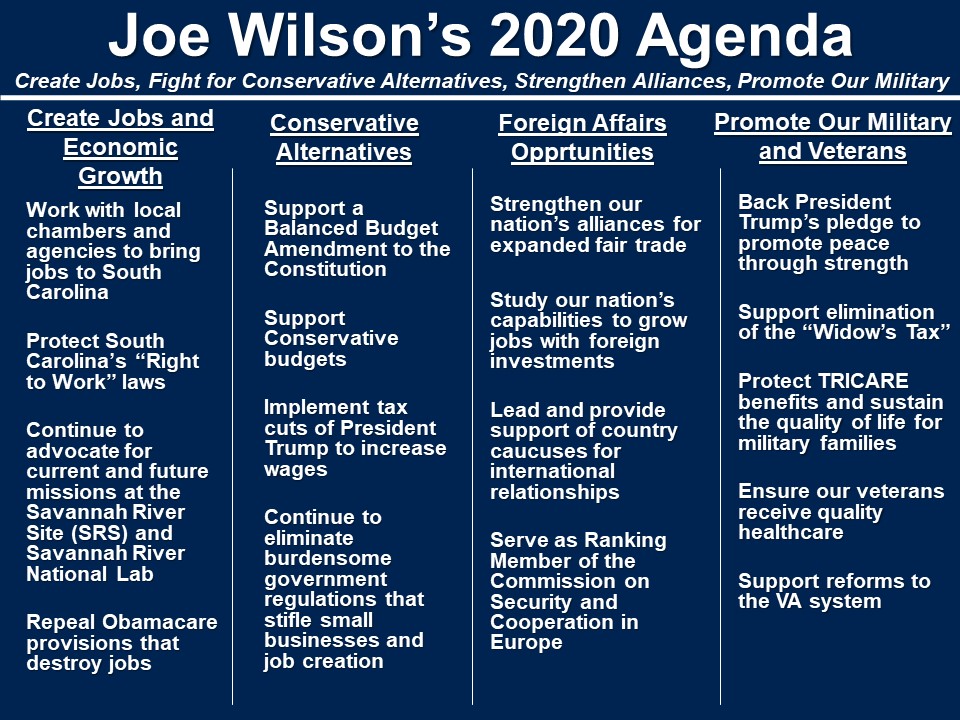 Rep Wilson 2020 Legislative Agenda